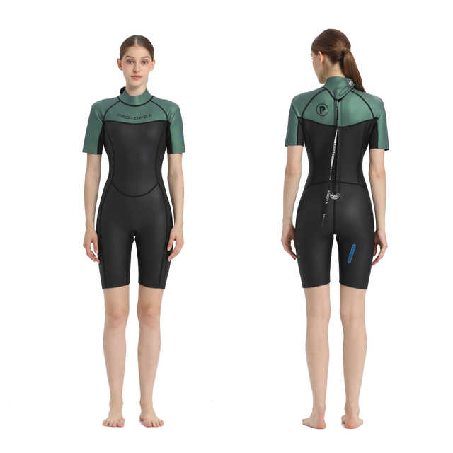 New Design High Quality One Piece Back Zip Tight Breathable Shorty Women Smooth Skin Wetsuit