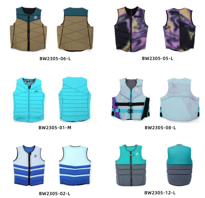 neoprene and nylon life jackets